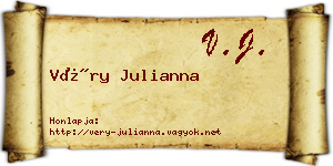 Véry Julianna névjegykártya